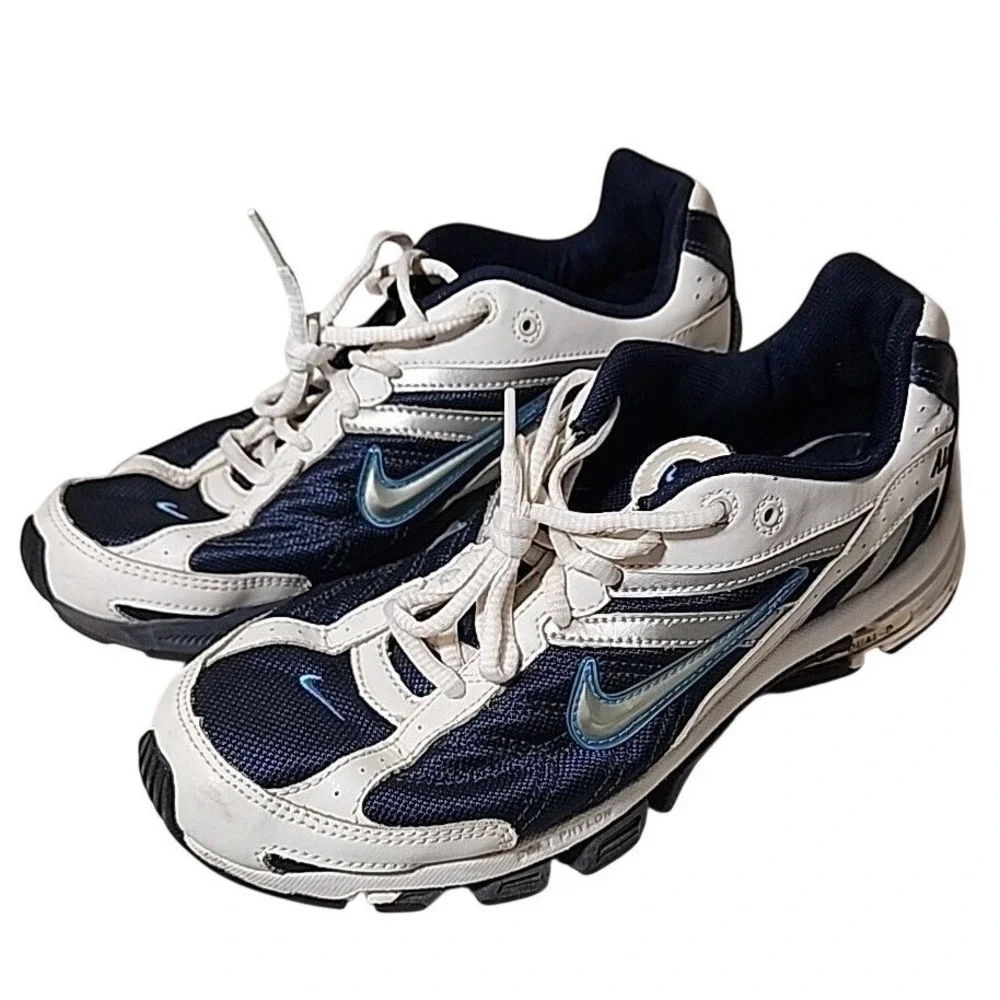 Nike Air‎ 2006 Vintage Mens 10.5 Navy White Silver Running Shoes 313648-401